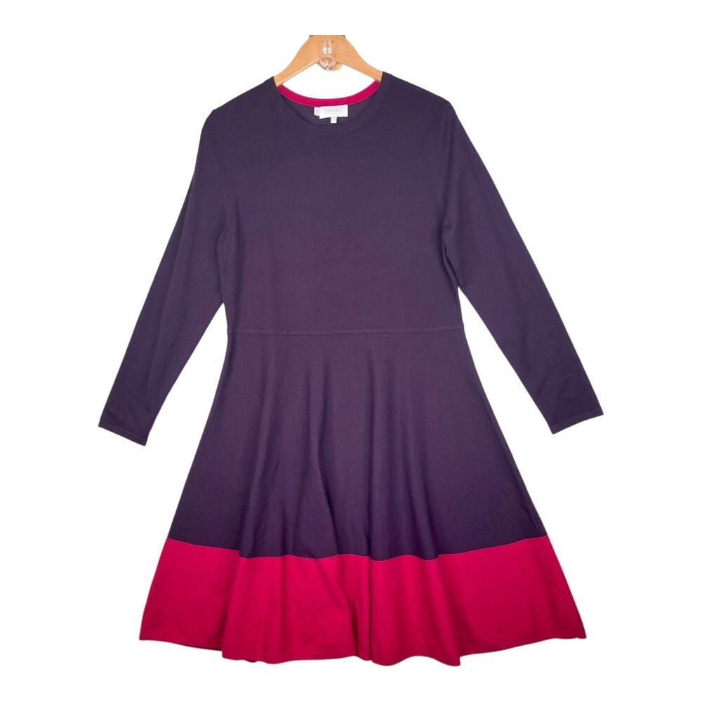 HOBBS LONDON Purple Magenta Macie Color-Block Sweater Dress US size 14